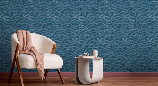 Lugano Dungaree high-performance designer wallcovering installed in a high-traffic commercial hospitality and luxury residential interior design layout.