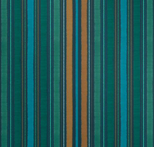 Striped fabric pattern with green, blue, and brown colors