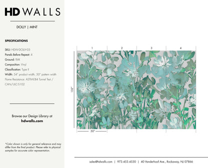 Dolly Mint alternative durable scratch-resistant protective wallcovering sample view.