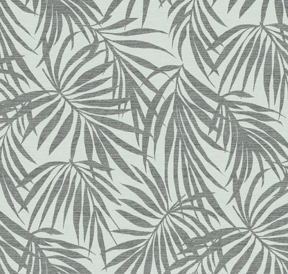 Fronds Monochrome by HDWALLS — contrasting palm leaf wallpaper in gray, charcoal and white