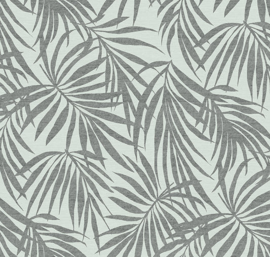 Fronds Monochrome by HDWALLS — contrasting palm leaf wallpaper in gray, charcoal and white