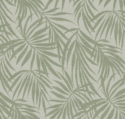 Fronds Moss by HDWALLS — tropical palm leaf wallpaper in muted sage and moss green