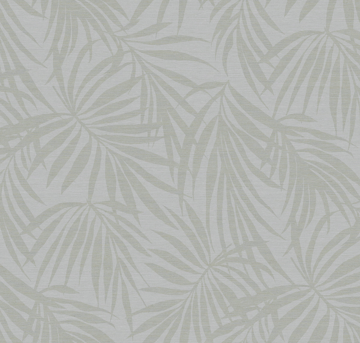 Fronds Twilight by HDWALLS — overlapping palm leaf wallpaper in pale gray neutrals