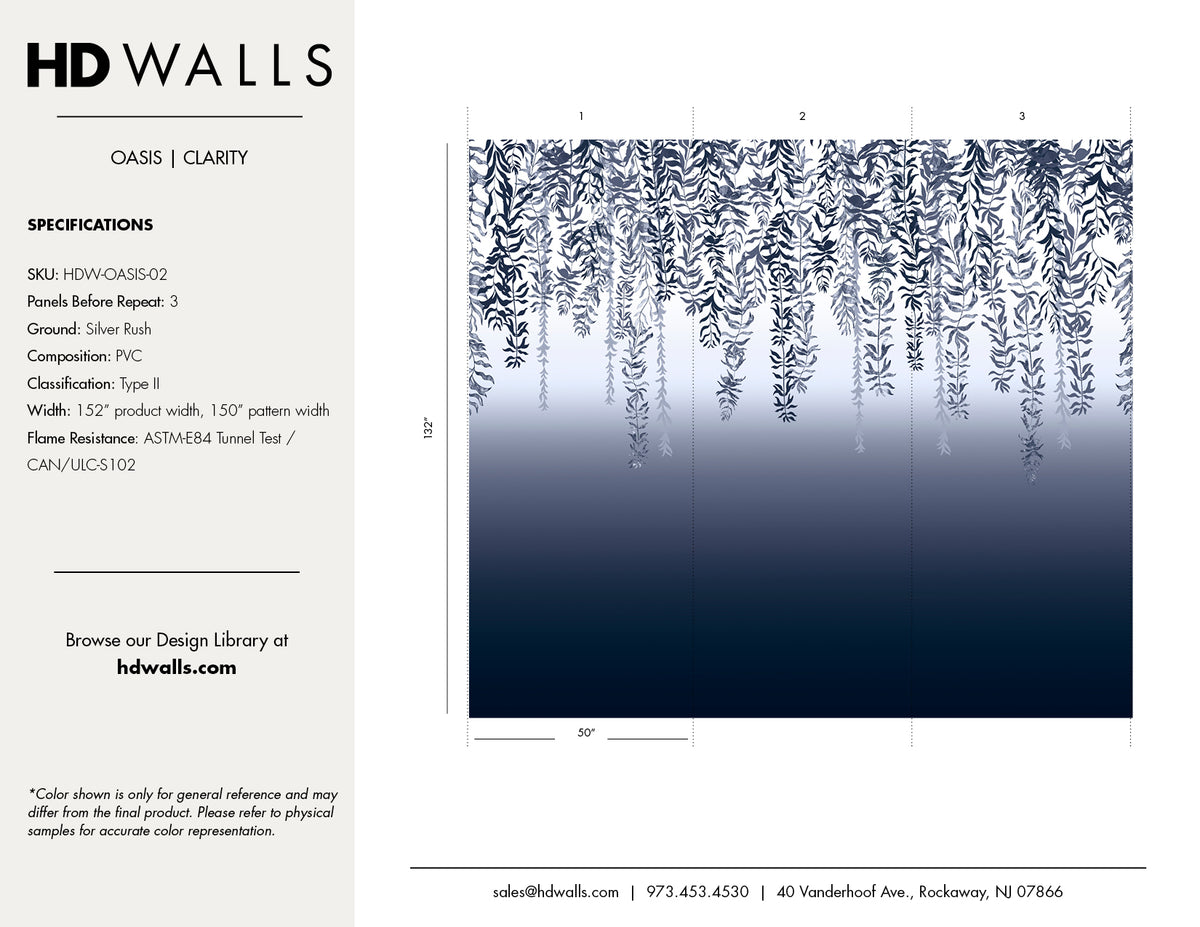 Oasis Clarity Type II Vinyl Wallcovering by HDWALLS — tear sheet reference