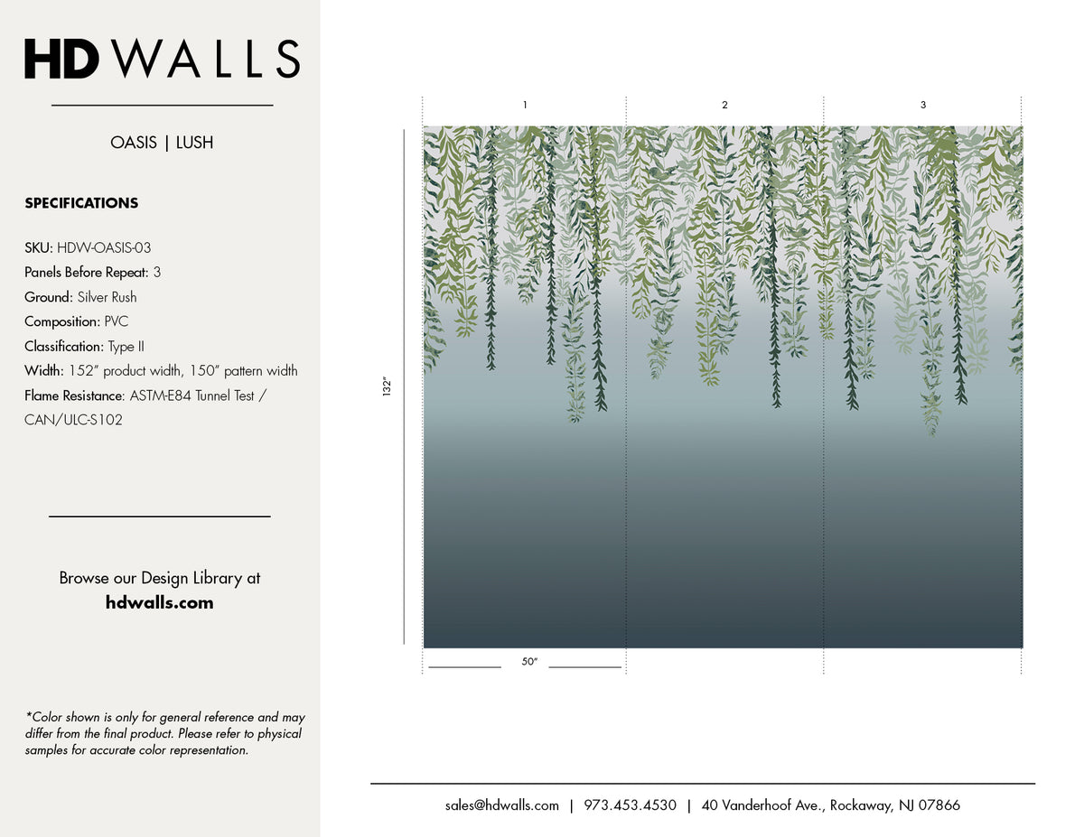 Oasis Lush Type II Vinyl Wallcovering by HDWALLS — tear sheet reference
