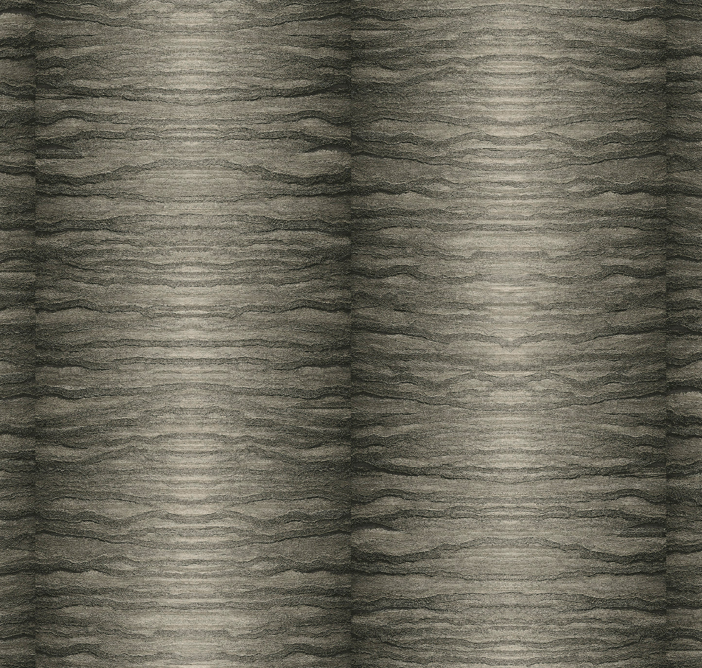 Ceylon Black Pepper Type II vinyl wallcovering close-up — charcoal greige stone-like moiré pattern with volcanic ash texture by HDWALLS