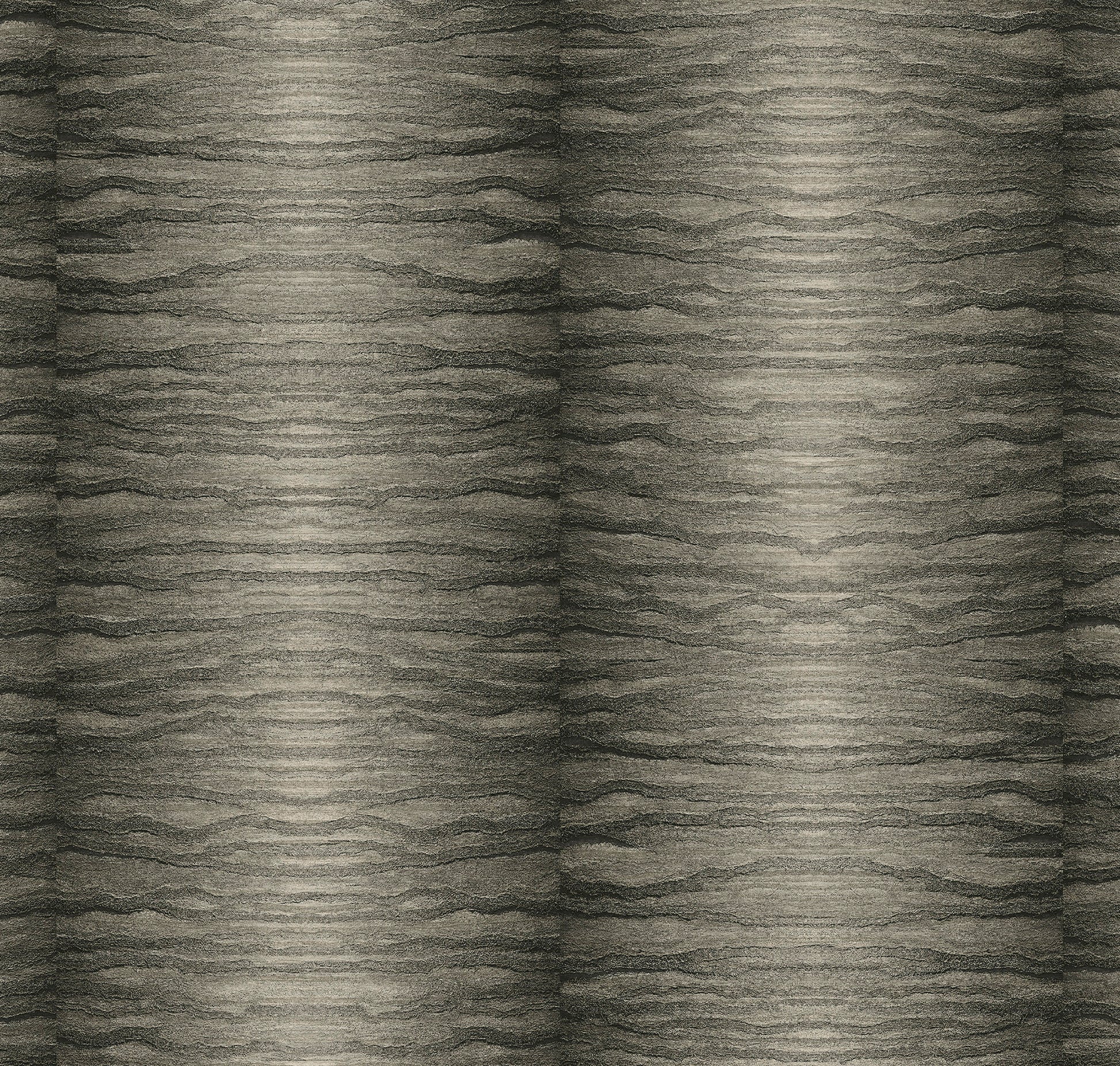 Ceylon Black Pepper Type II vinyl wallcovering close-up — charcoal greige stone-like moiré pattern with volcanic ash texture by HDWALLS