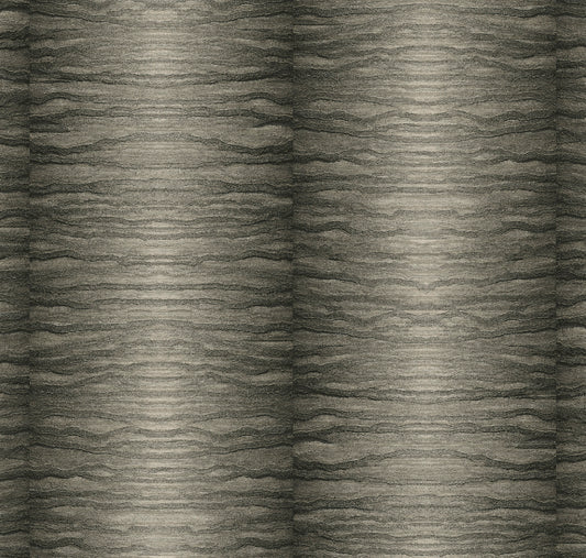 Ceylon Black Pepper Type II vinyl wallcovering close-up — charcoal greige stone-like moiré pattern with volcanic ash texture by HDWALLS