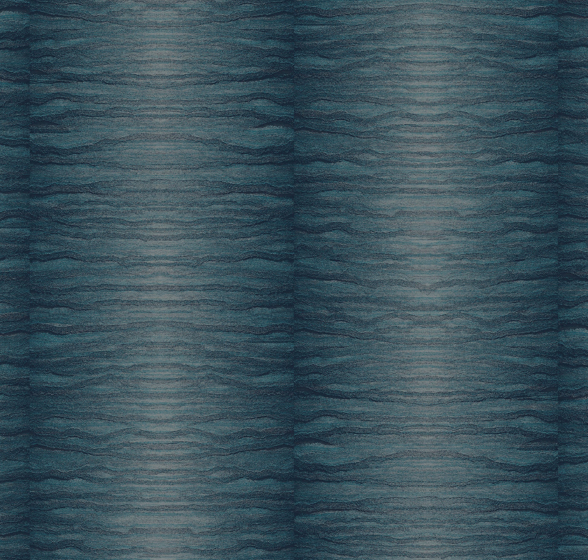 Ceylon Indigo Blue Type II vinyl wallcovering close-up — wavy moiré pattern in deep indigo by HDWALLS
