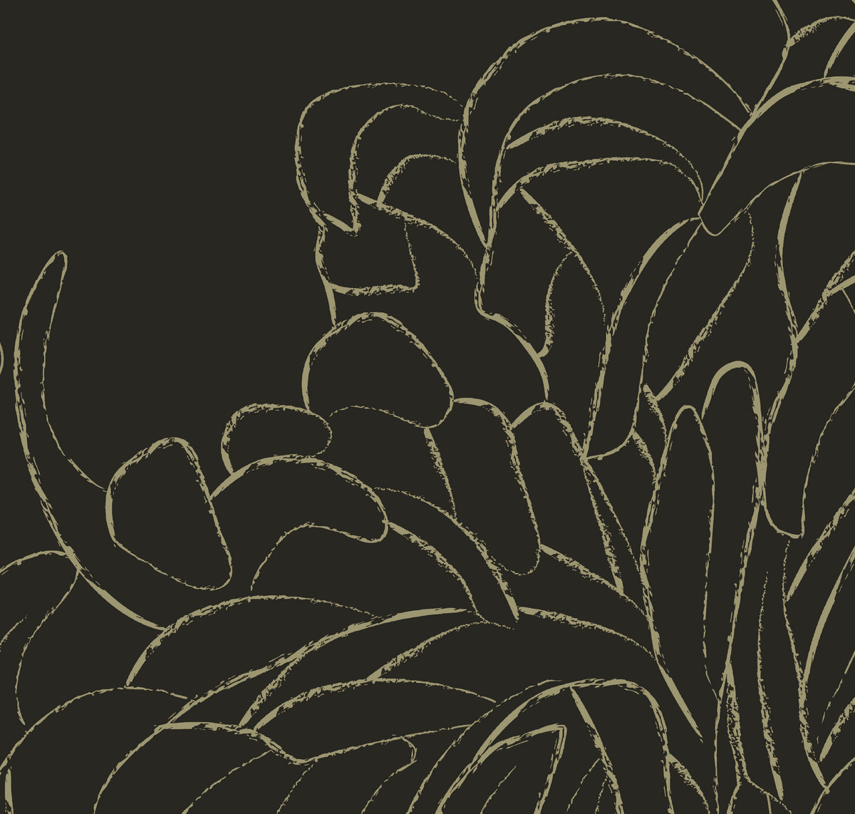 Chrysanthemum Hicory dark olive floral mural wallpaper product swatch — HDWALLS Type II vinyl