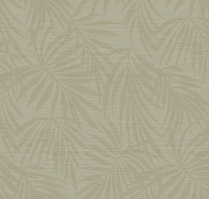 Fronds Dusk palm frond wallcovering product swatch — Type II vinyl grasscloth