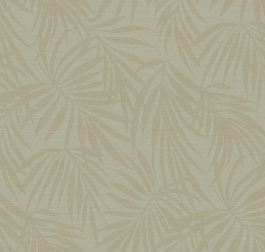 Fronds Dusk palm frond wallcovering product swatch — Type II vinyl grasscloth