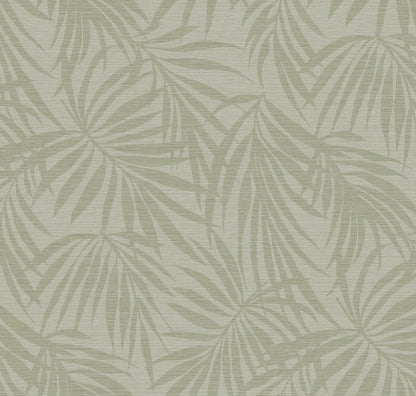 Fronds Twilight palm frond wallpaper digital render — grasscloth texture
