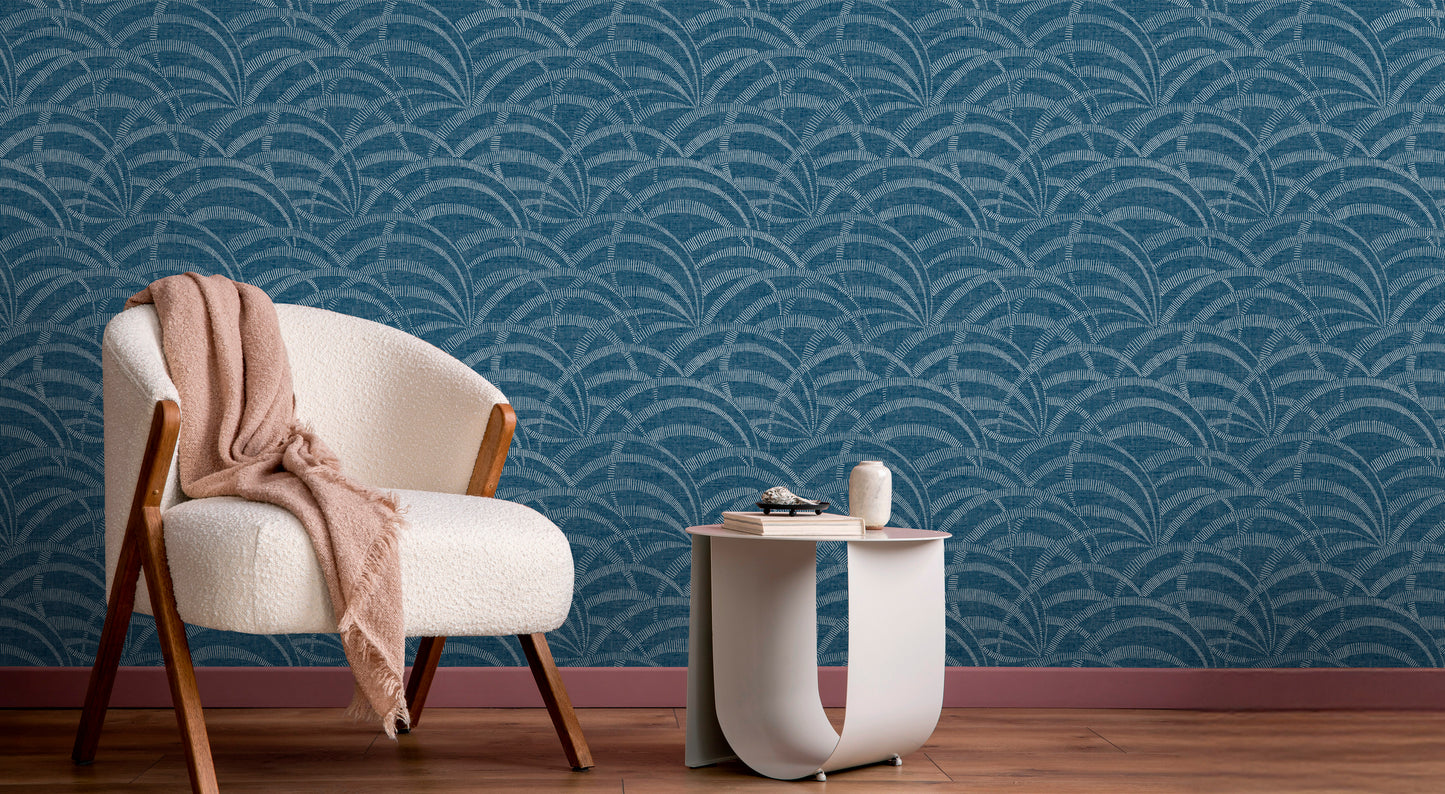 Lugano Dungaree high-performance designer wallcovering installed in a high-traffic modern family home foyer entryway layout.