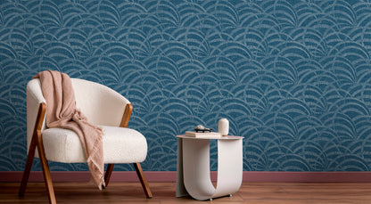 Lugano Dungaree high-performance designer wallcovering installed in a high-traffic modern family home foyer entryway layout.