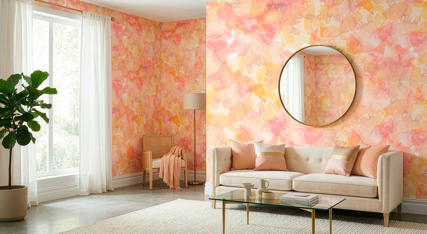 Morpheus Polly high-performance designer wallcovering installed in a high-moisture luxury powder room bathroom design.
