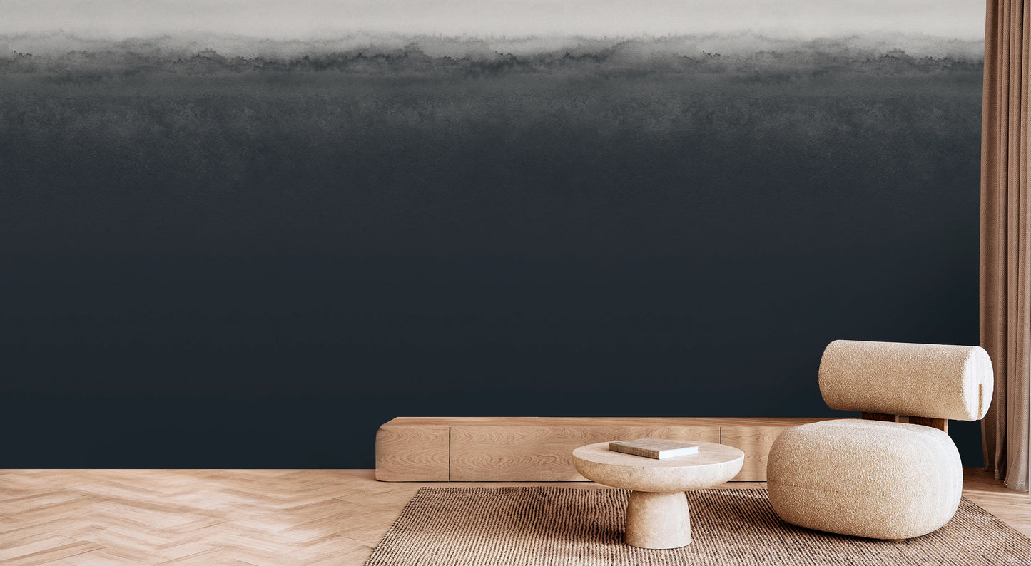 Mariana Ink wallpaper mural installed in a modern interior – soft gradient ombre wallcovering by HDWALLS
