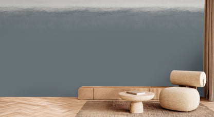 Mariana Ocean wallpaper mural installed in a modern interior – soft gradient blue ombre wallcovering by HDWALLS